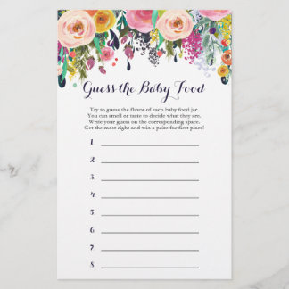 Flower Baby Shower gissar att matspelet i Baby