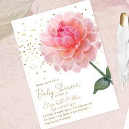 Flower Baby Shower med vacker vattenfärgsfärg Inbjudningar