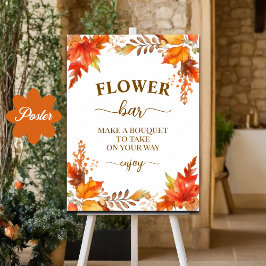 Flower Bar Höst Boho Blommig Bröllopsfest Poster