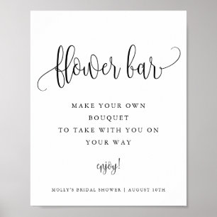 Flower Bar, minimalistisk kalligrafiskritisk redig Poster