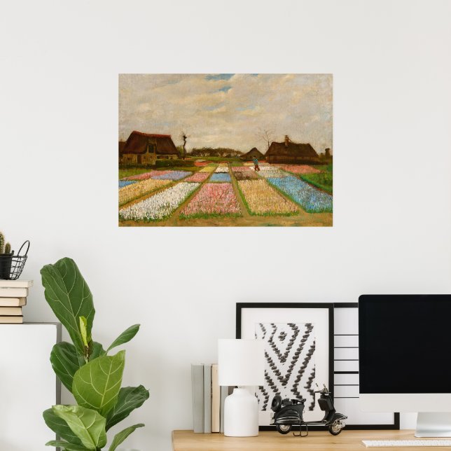 Flower Beds in Holland, Bulb Fält av van Gogh Poster (Hemmakontoret)