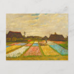 Flower Beds in Holland by van Gogh Postcard Vykort<br><div class="desc">Flower Beds i Holland,  även känd som Bud Fält,  var Vincent van Goghs första trädgårdsmålning.  Målad 1883. Målningen har en översikt över geometriskt utlagda ytor med vita,  rosa,  blåa och gult hyaciner.</div>