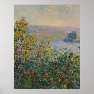 Flower Beds på Vétheuil Monet Poster
