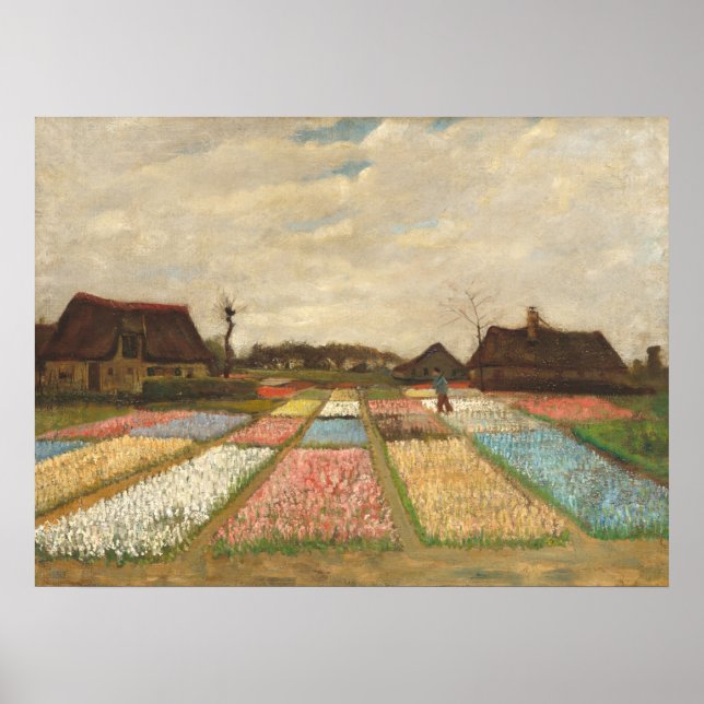 Flower Beds - Vincent van Gogh Fine Art Poster (Framsidan)