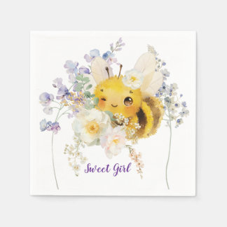 Flower Bee Cocktail Napkins Pappersservett