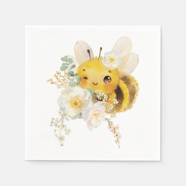 Flower Bee Napkins Pappersservett (Framsidan)
