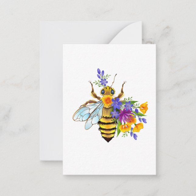 Flower bee with wild plants anteckningskort (Framsida)
