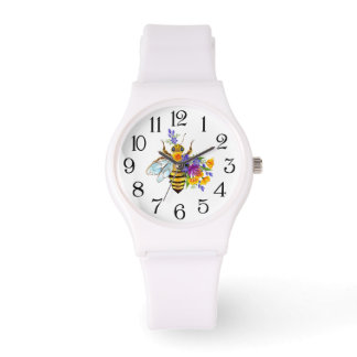 Flower bee with wild plants armbandsur