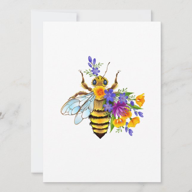 Flower bee with wild plants julkort (Framsida)