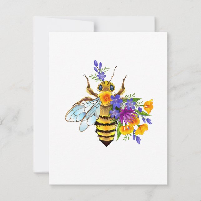 Flower bee with wild plants julkort (Framsida)
