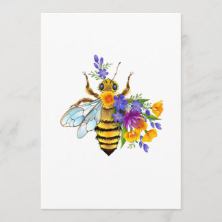 Flower bee with wild plants meny
