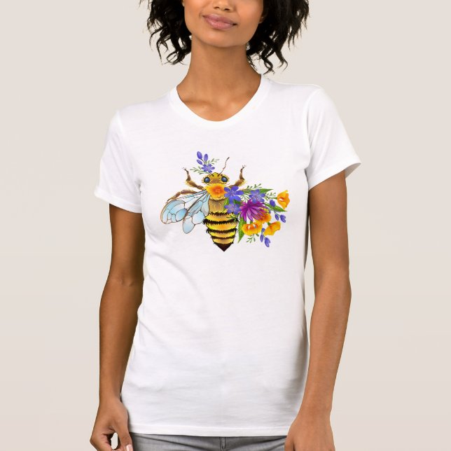 Flower bee with wild plants t shirt (Framsida)