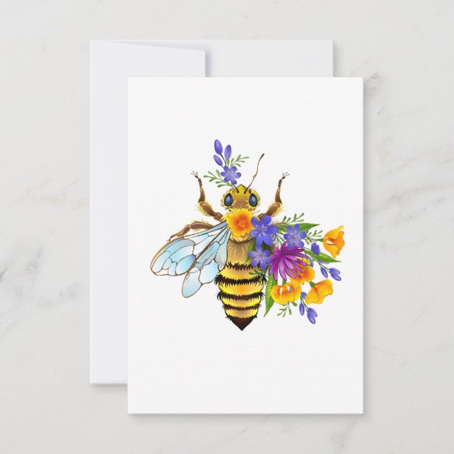Flower bee with wild plants tack kort (Framsida)