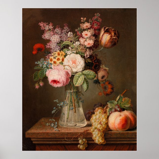 Flower Biet i Glass Vas Poster (Framsidan)