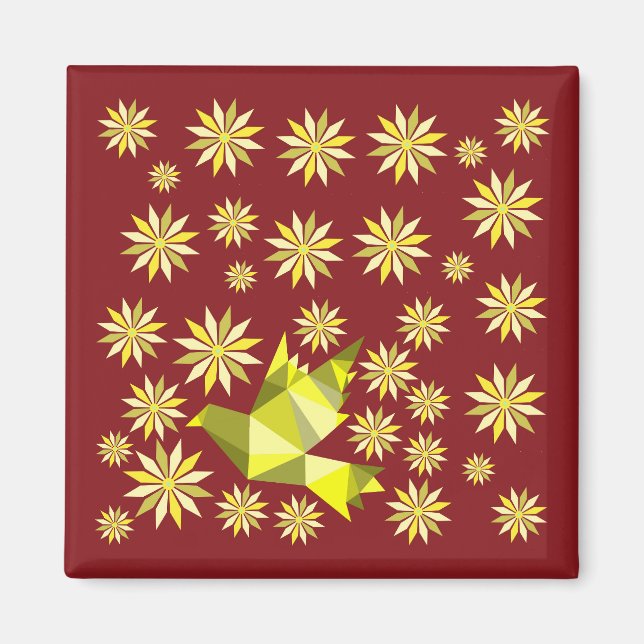 FLOWER BIRD KREATIV ART GIFT MAGNET (Framsidan)