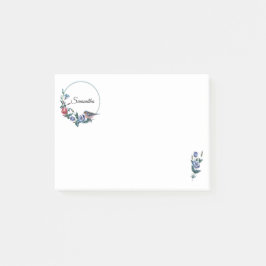 Flower Bird Personlig Post-it Block