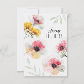 Flower Birday Card | Modern Blommigt Hälsning
