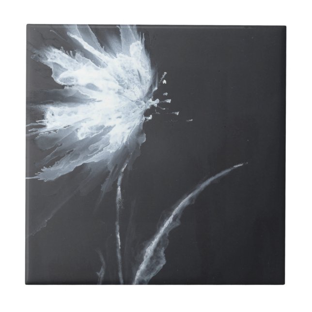 Flower Black White-minimalister Kakelplatta (Framsidan)