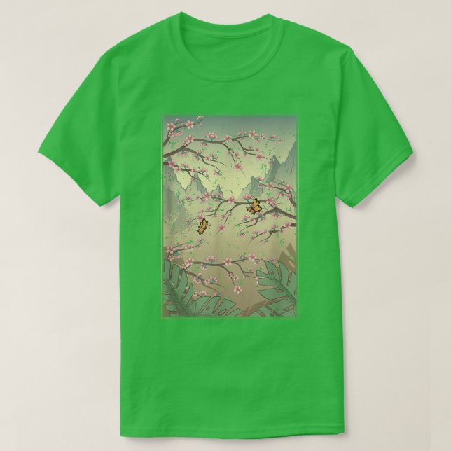 Flower Blommar Japans Rosa Sakura Älskare Cherry B T Shirt (Design framsida)