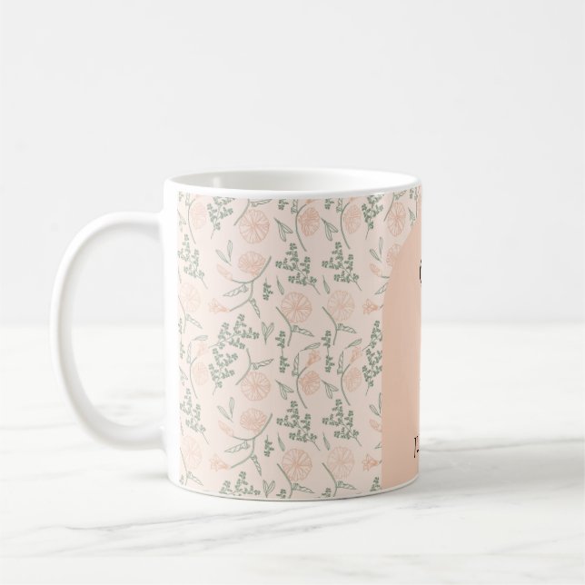 Flower blommar mönster kaffemugg (Vänster)