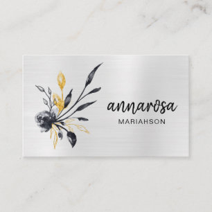 *~* Flower Blommigt GULD Silver LOGOTYP QR PHOTO Visitkort