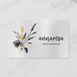 *~* Flower Blommigt Silver LOGOTYP QR Guld PHOTO Visitkort