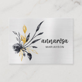 *~* Flower Blommigt Silver LOGOTYP QR PHOTO Guld Visitkort