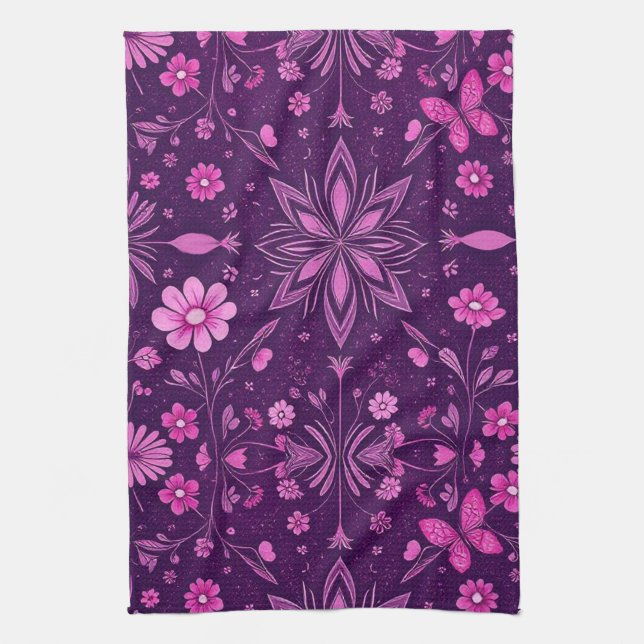 Flower Bloom Fairycore Mönster Kökshandduk (Vertikal)