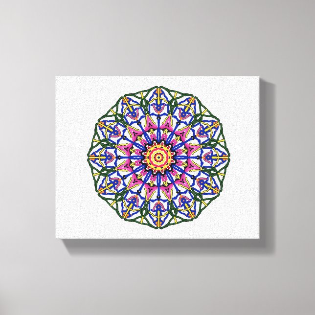 Flower bloom Mandala Canvastryck (Framsida)