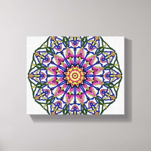 Flower bloom Mandala Canvastryck (Framsida)