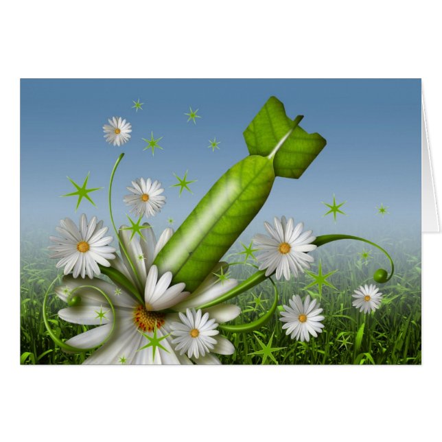Flower Bomb Hälsningskort (Framsidan Horizontal)