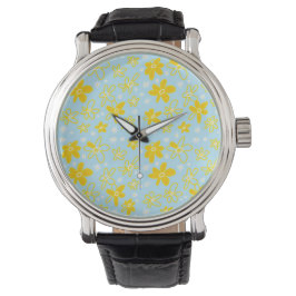 Flower Bouquet Daisy Meadow Himlar Gult White Armbandsur