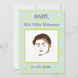 Flower Bouquet Daisy Meadow Periwinkle Lemon Birth Meddelande