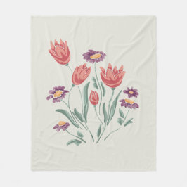 Flower Bouquet Delikate Blommigt Arrangements Fleecefilt