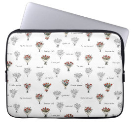 Flower Bouquet Electronics Bag Laptop Fodral