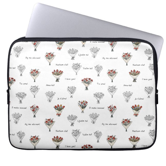Flower Bouquet Electronics Bag Laptop Fodral (Framsidan)