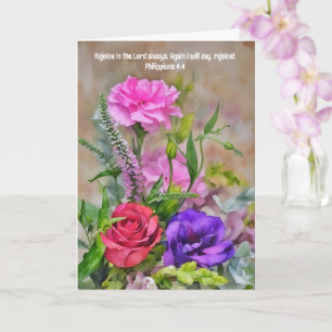 Flower Bouquet Faith Grattiss Bible Verse Kort
