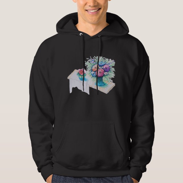 Flower bouquet färglös och vibrerande. hoodie (Framsida)
