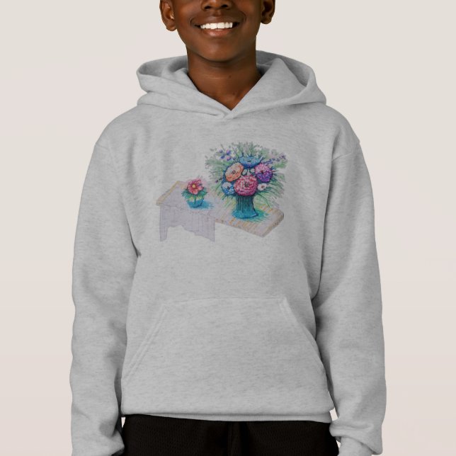 Flower bouquet färglös och vibrerande. t shirt (Framsida)