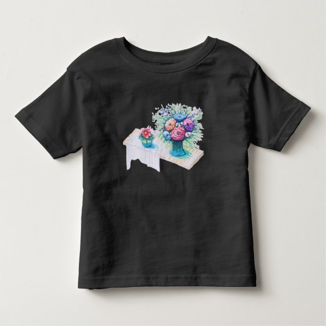 Flower bouquet färglös och vibrerande. t shirt (Framsida)