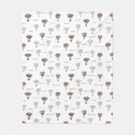 Flower Bouquet Fleece Blanket