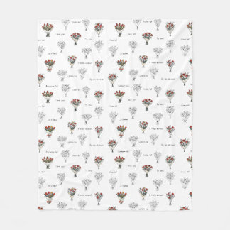 Flower Bouquet Fleece Blanket