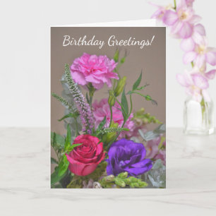 Flower Bouquet Garden Art Birthday Card Kort