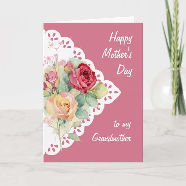 Flower Bouquet Grandma Mors dag Card Kort (Framsida)