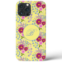 Flower Bouquet Gult Monogram iphone case