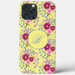 Flower Bouquet Gult Monogram iphone case