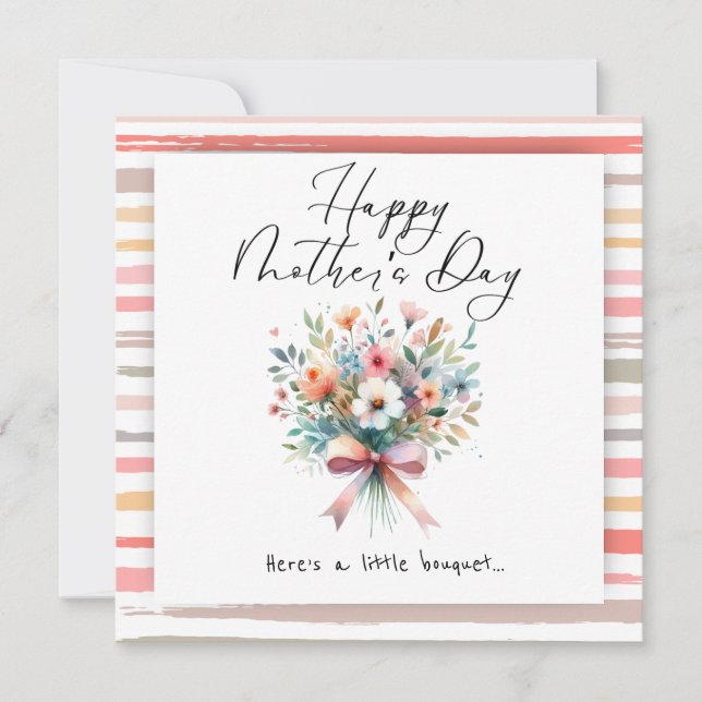 Flower bouquet Happy Mother’s Day Inbjudningar (Framsida)