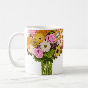 Flower Bouquet i Vas Painting Art Kaffemugg