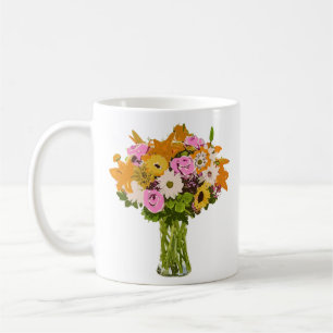 Flower Bouquet i Vas Painting Art Kaffemugg