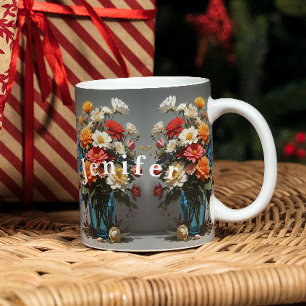 Flower Bouquet-kaffe Mugg